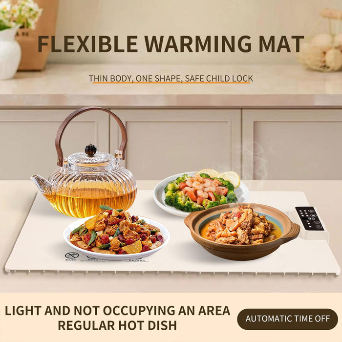 Crofta Electric Warming Tray Food Warmer for Party Family Gatherings Events Dinners White