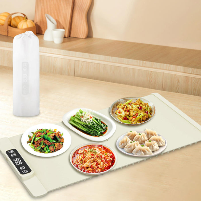 Crofta Electric Warming Tray Food Warmer for House Parties Restaurants Housewarming White