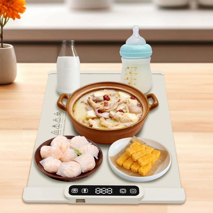 Crofta Electric Warming Tray Food Warmer for House Parties Restaurants Housewarming White