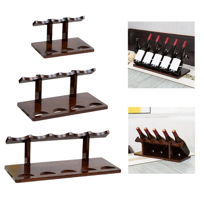 Crofta Wine Display Rack Drink Holder Wood Wine Shelf for Hallway Hotel Dining Room 3 bottles