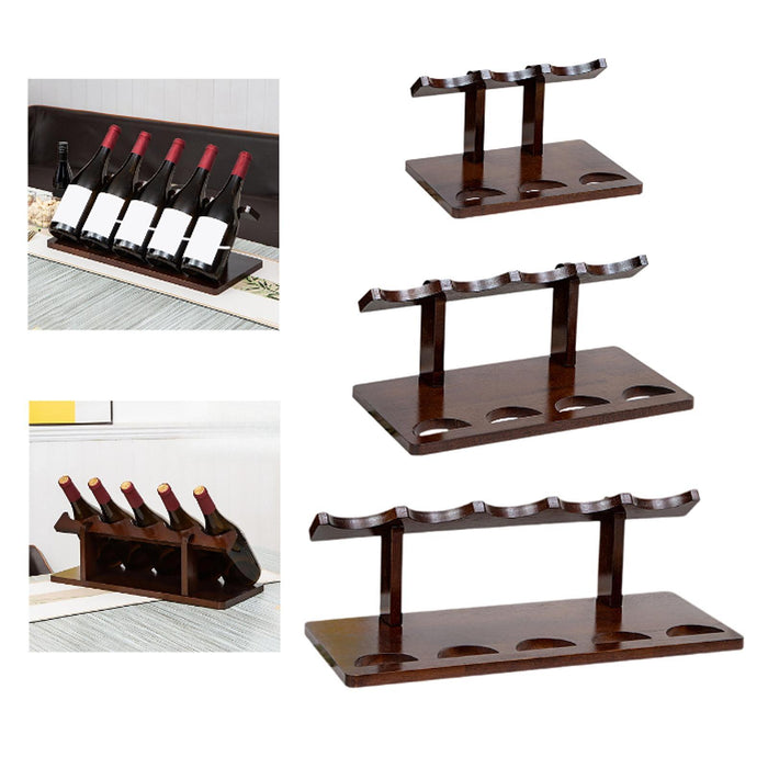 Crofta Wine Display Rack Drink Holder Wood Wine Shelf for Hallway Hotel Dining Room 3 bottles