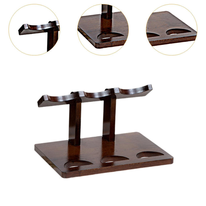 Crofta Wine Display Rack Drink Holder Wood Wine Shelf for Hallway Hotel Dining Room 3 bottles