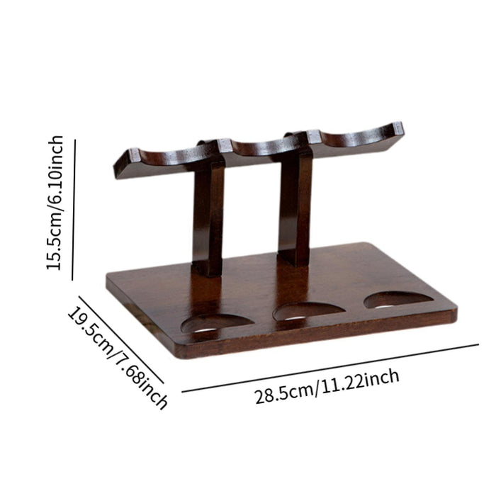 Crofta Wine Display Rack Drink Holder Wood Wine Shelf for Hallway Hotel Dining Room 3 bottles