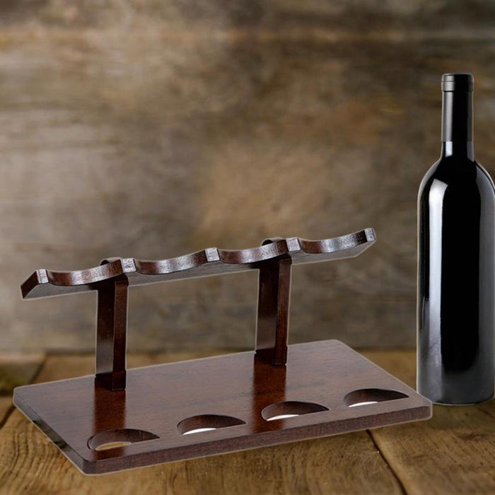 Crofta Wine Display Rack Drink Holder Wood Wine Shelf for Hallway Hotel Dining Room 4 bottles