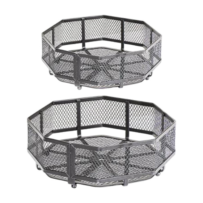 Crofta 2 Pieces Metal Fruit Basket Countertop Stand Serving Tray Party Serving Bowl