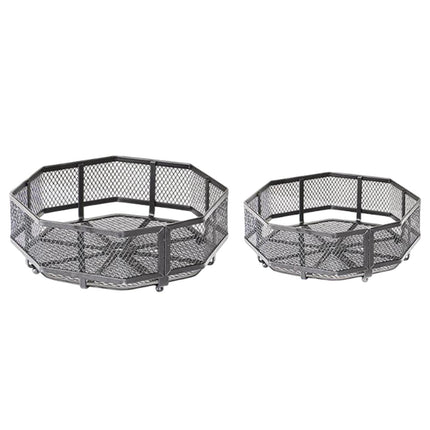 Crofta 2 Pieces Metal Fruit Basket Countertop Stand Serving Tray Party Serving Bowl