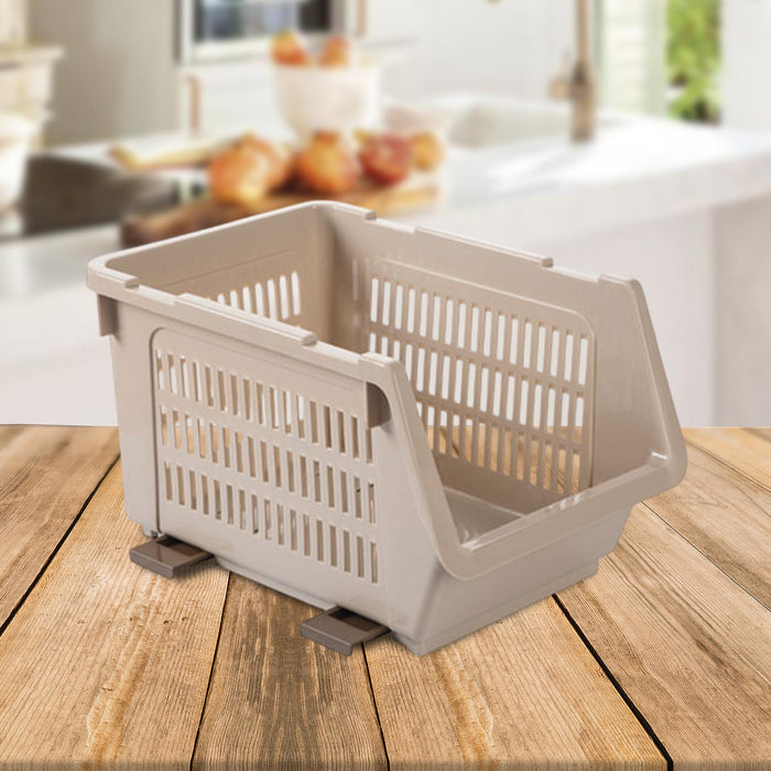 Crofta Stacking Storage Basket Cabinet Storage Rack for Bathroom Countertops Closet Coffee