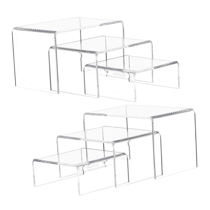 Crofta 6 Pieces Acrylic Display Riser Clear Decoration for Purse Retail/shop Wallet