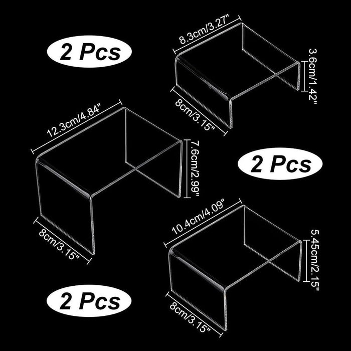 Crofta 6 Pieces Acrylic Display Riser Clear Decoration for Purse Retail/shop Wallet
