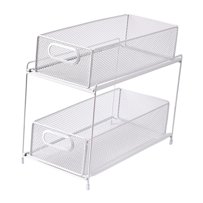 Crofta Under Sink Rack Cabinet Carbon Steel Slide Out Storage Drawer Sliding Basket