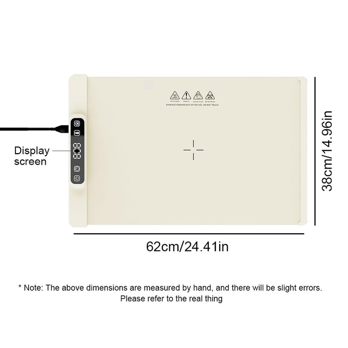 Crofta Electric Warming Tray Portable Multifunctional for Events House Parties Home White