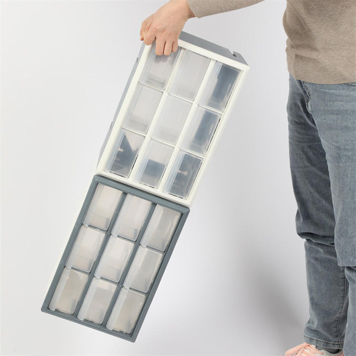 Crofta 9 Drawer Storage Organizer Cabinet Bead Organizer for Storing Nuts and Bolts white