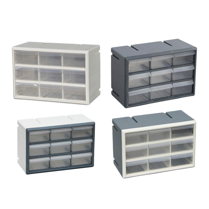 Crofta 9 Drawer Storage Organizer Cabinet Bead Organizer for Storing Nuts and Bolts white