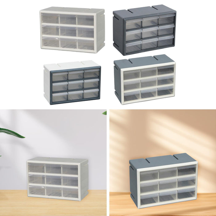 Crofta 9 Drawer Storage Organizer Cabinet Bead Organizer for Storing Nuts and Bolts white