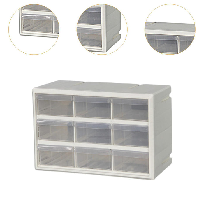 Crofta 9 Drawer Storage Organizer Cabinet Bead Organizer for Storing Nuts and Bolts white