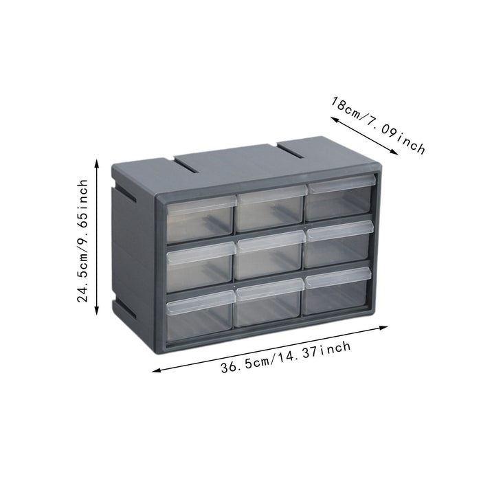 Crofta 9 Drawer Storage Organizer Cabinet Bead Organizer for Storing Nuts and Bolts grey