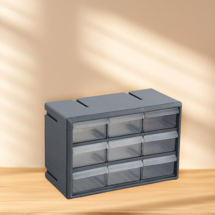 Crofta 9 Drawer Storage Organizer Cabinet Bead Organizer for Storing Nuts and Bolts grey