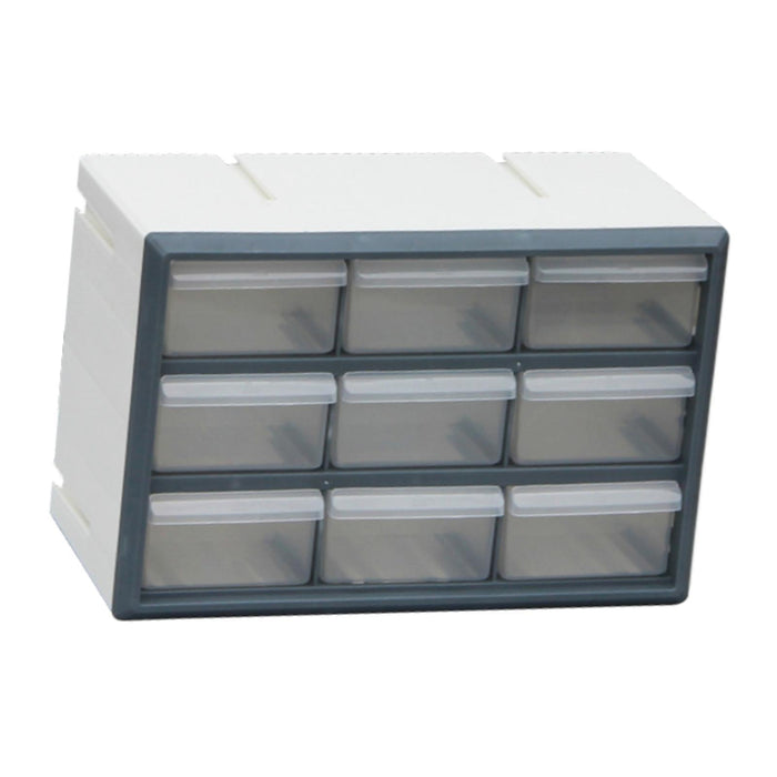 Crofta 9 Drawer Storage Organizer Cabinet Bead Organizer for Storing Nuts and Bolts grey and white