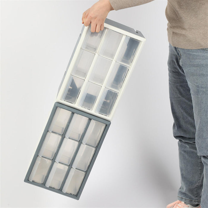 Crofta 9 Drawer Storage Organizer Cabinet Bead Organizer for Storing Nuts and Bolts grey and white