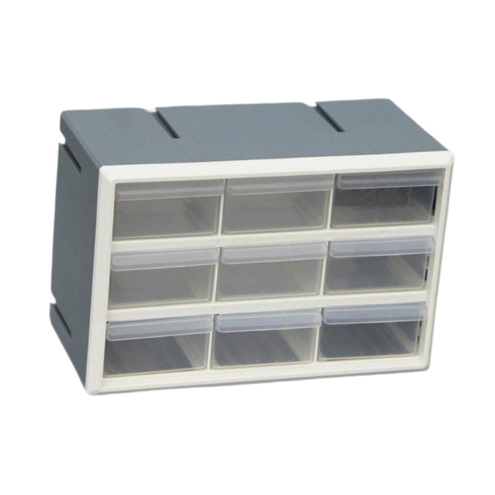 Crofta 9 Drawer Storage Organizer Cabinet Bead Organizer for Storing Nuts and Bolts white and grey