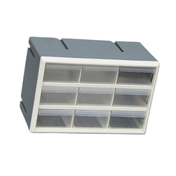 Crofta 9 Drawer Storage Organizer Cabinet Bead Organizer for Storing Nuts and Bolts white and grey