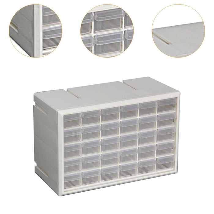 Crofta 30 Drawer Storage Organizer Cabinet Craft Cabinet for Storing Nuts and Bolts white