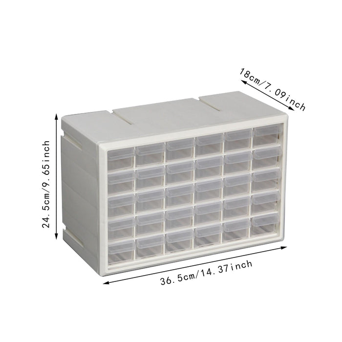 Crofta 30 Drawer Storage Organizer Cabinet Craft Cabinet for Storing Nuts and Bolts white