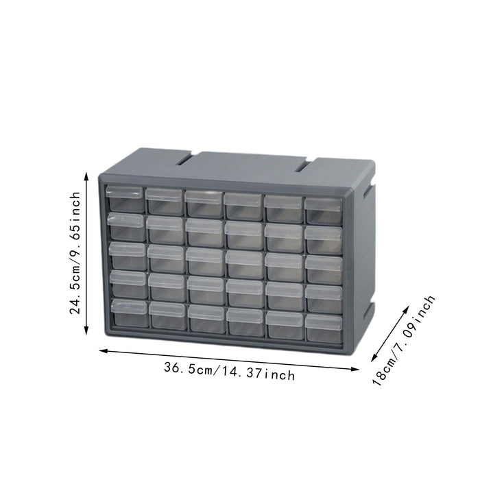 Crofta 30 Drawer Storage Organizer Cabinet Craft Cabinet for Storing Nuts and Bolts grey