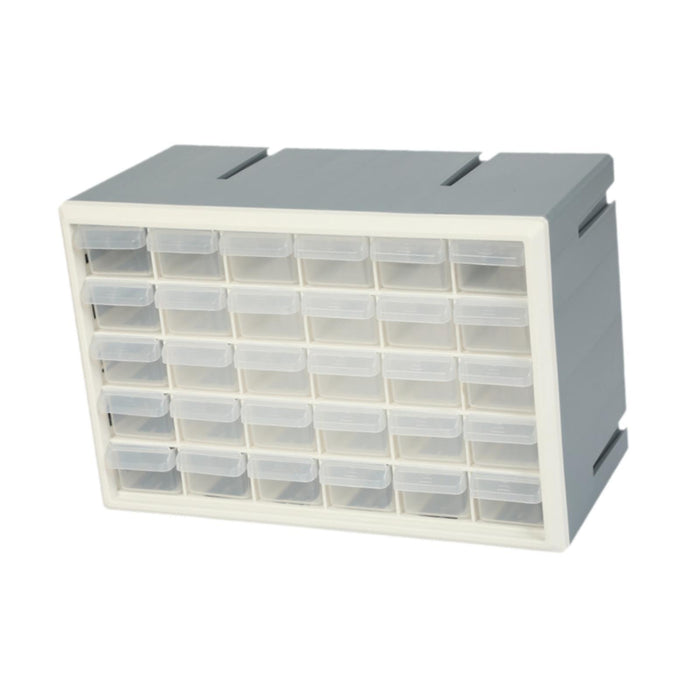 Crofta 30 Drawer Storage Organizer Cabinet Craft Cabinet for Storing Nuts and Bolts white and grey