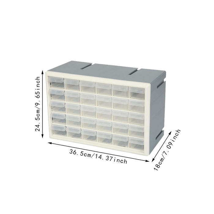 Crofta 30 Drawer Storage Organizer Cabinet Craft Cabinet for Storing Nuts and Bolts white and grey