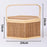 Crofta Woven Bamboo Basket with Top Handle Bamboo Woven Basket for Tea Picnic Bread