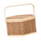 Crofta Woven Bamboo Basket with Top Handle Bamboo Woven Basket for Tea Picnic Bread