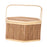 Crofta Woven Bamboo Basket with Top Handle Bamboo Woven Basket for Tea Picnic Bread