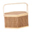 Crofta Woven Bamboo Basket with Top Handle Bamboo Woven Basket for Tea Picnic Bread