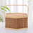 Crofta Woven Bamboo Basket with Top Handle Bamboo Woven Basket for Tea Picnic Bread