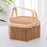 Crofta Woven Bamboo Basket with Top Handle Bamboo Woven Basket for Tea Picnic Bread