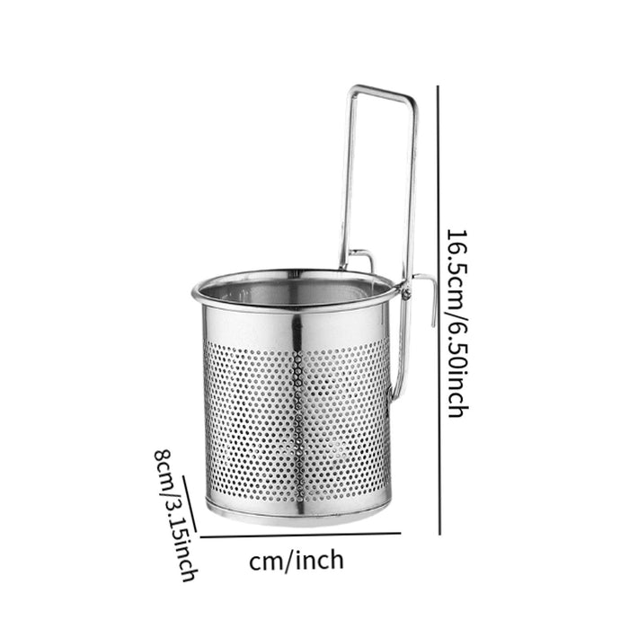 Crofta Pasta Basket Sturdy Spaghetti Pasta Strainer for Dining Room Vegetable Ramen 8x9cm Silver