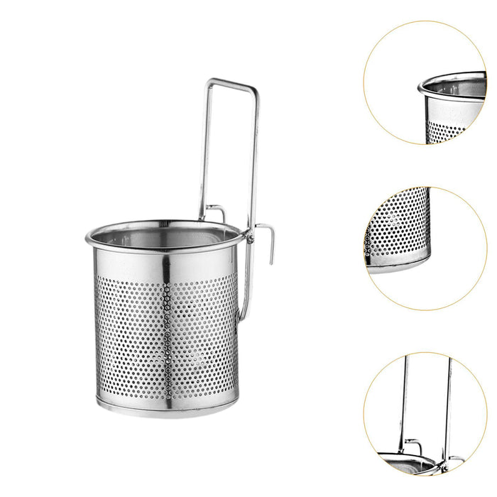 Crofta Pasta Basket Sturdy Spaghetti Pasta Strainer for Dining Room Vegetable Ramen 8x9cm Silver