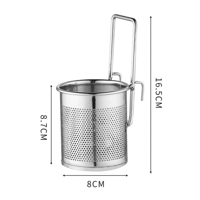 Crofta Pasta Basket Sturdy Spaghetti Pasta Strainer for Dining Room Vegetable Ramen 8x9cm Silver