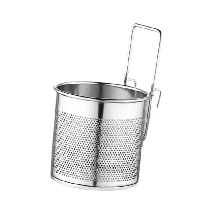 Crofta Pasta Basket Sturdy Spaghetti Pasta Strainer for Dining Room Vegetable Ramen 10x11cm Silver