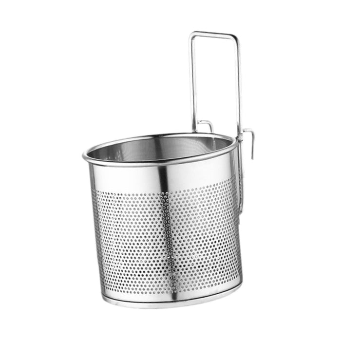 Crofta Pasta Basket Sturdy Spaghetti Pasta Strainer for Dining Room Vegetable Ramen 10x11cm Silver