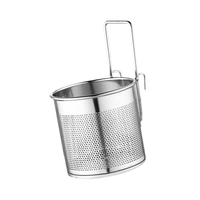 Crofta Pasta Basket Sturdy Spaghetti Pasta Strainer for Dining Room Vegetable Ramen 10x11cm Silver