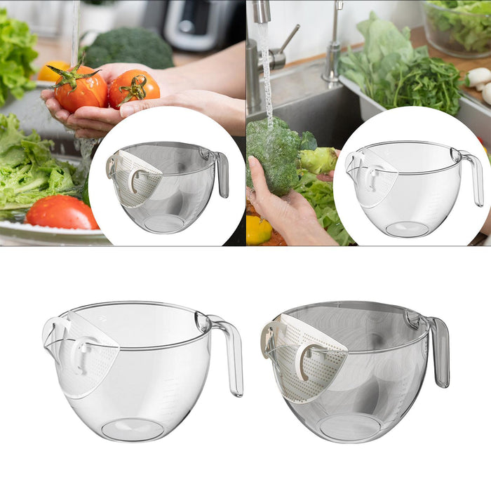 Crofta Japanese Rice Washing Bowl Efficient Vegetable Strainer for Pasta Beans Home Clear