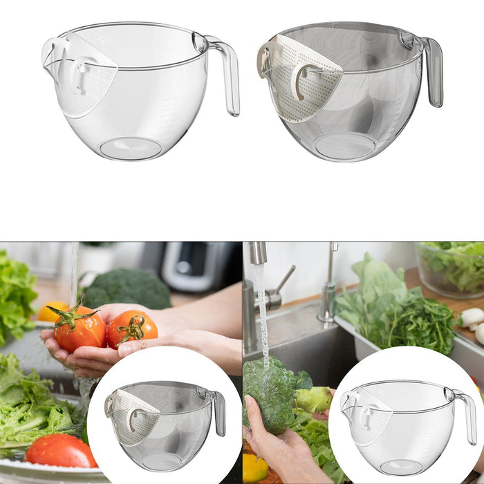 Crofta Japanese Rice Washing Bowl Efficient Vegetable Strainer for Pasta Beans Home Clear