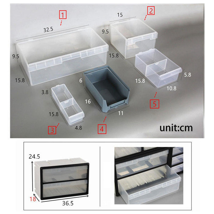 Crofta Drawer Storage Cabinet Organizer Garage Organization for Crafts Jewelry Nuts 2 drawers