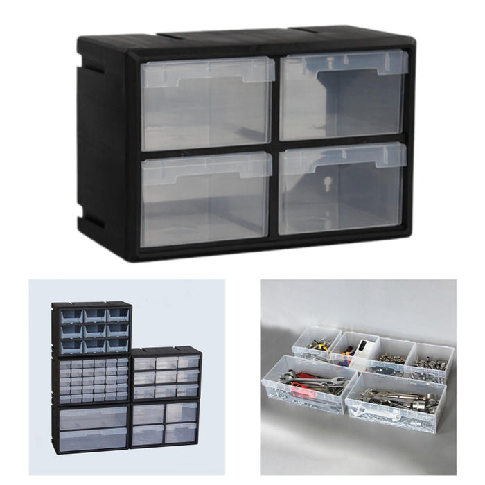 Crofta Drawer Storage Cabinet Organizer Garage Organization for Crafts Jewelry Nuts 4 drawers