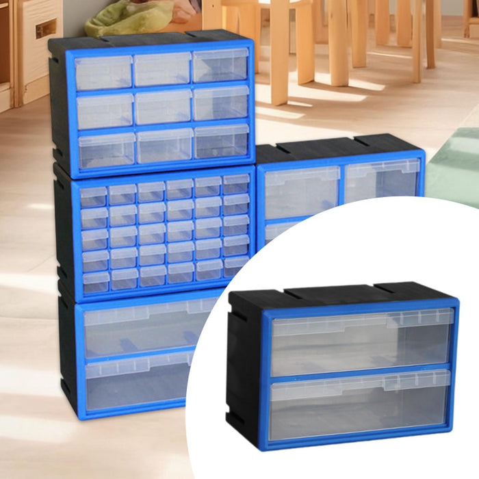 Crofta Drawer Storage Cabinet Organizer Garage Organization for Makeup Nuts Jewelry 2 drawers