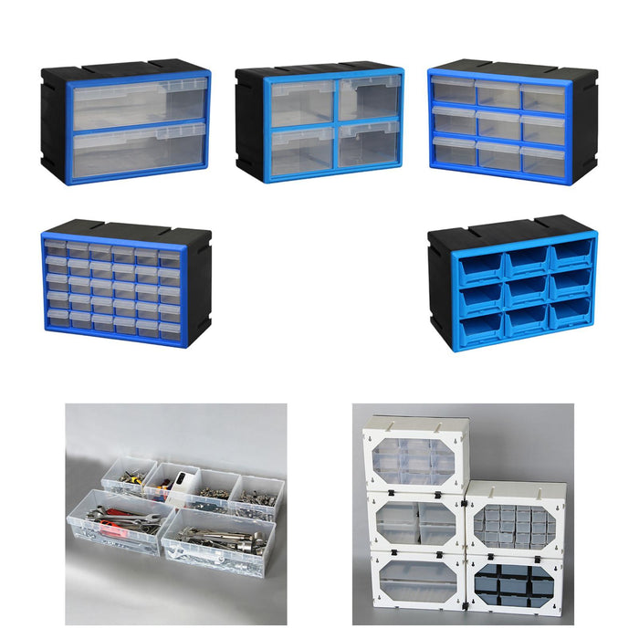 Crofta Drawer Storage Cabinet Organizer Garage Organization for Makeup Nuts Jewelry 2 drawers