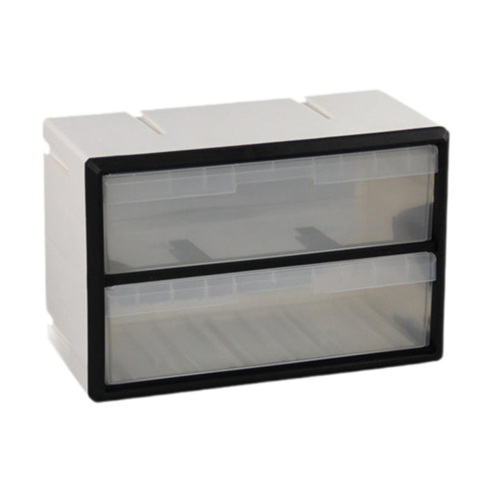 Crofta Drawer Storage Cabinet Organizer Home Container for Small Items Beads Screws 2 drawers