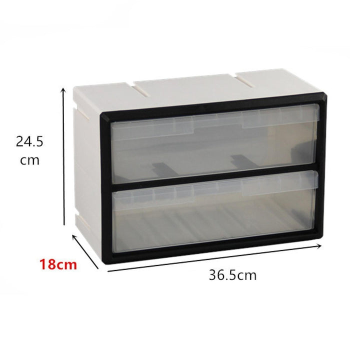 Crofta Drawer Storage Cabinet Organizer Home Container for Small Items Beads Screws 2 drawers